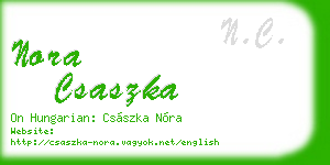 nora csaszka business card