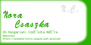 nora csaszka business card